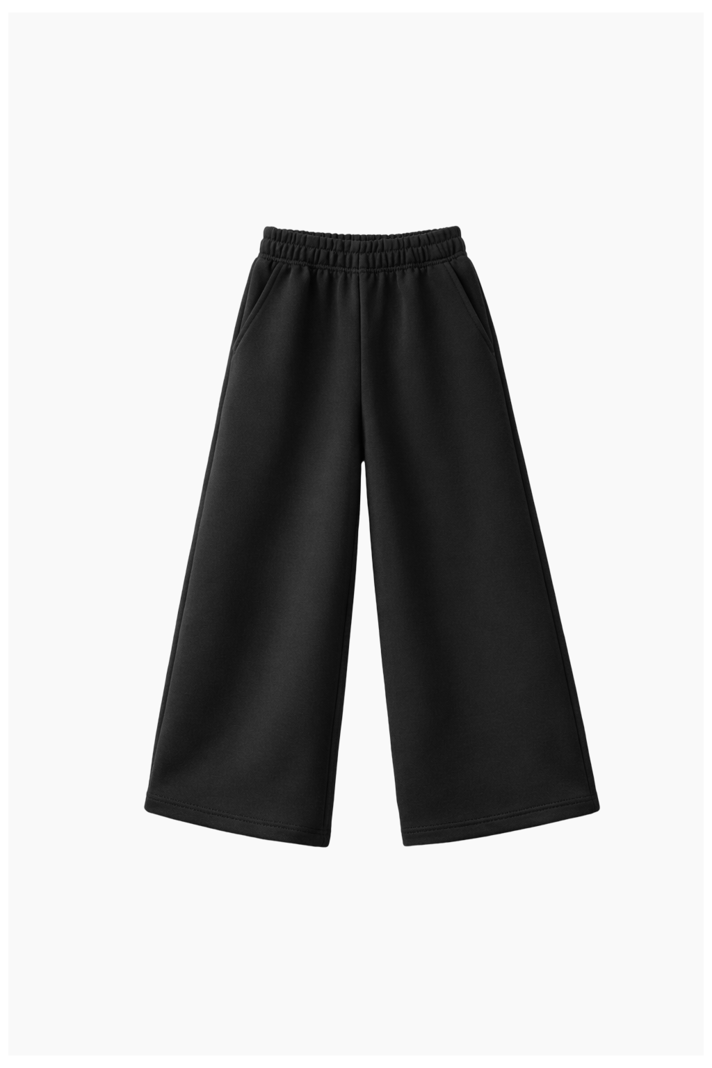 Pants wide-leg color negro 450 GSM