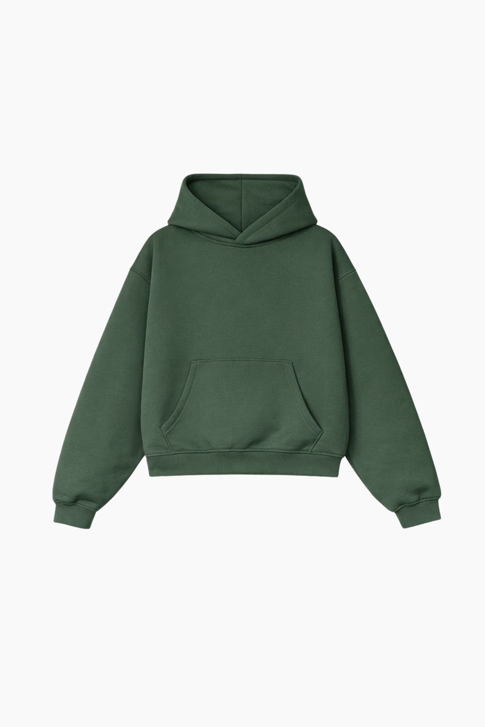 Sudadera semi-oversize color verde bosque 450 GSM