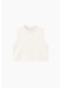 Tank top boxy color ivory 260 GSM