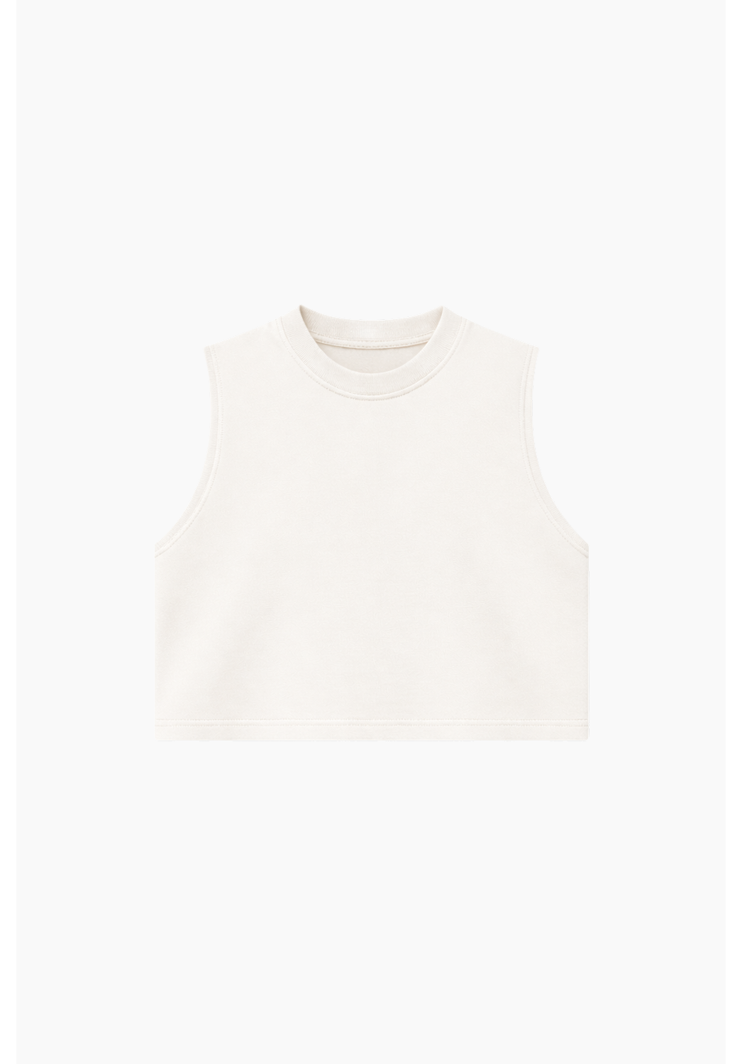 Tank top boxy color ivory 260 GSM