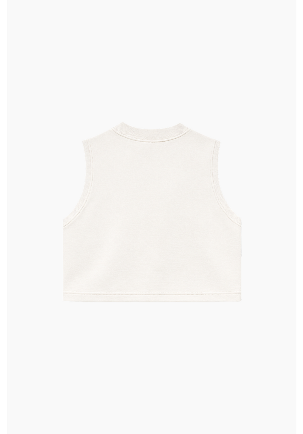 Tank top boxy color ivory 260 GSM