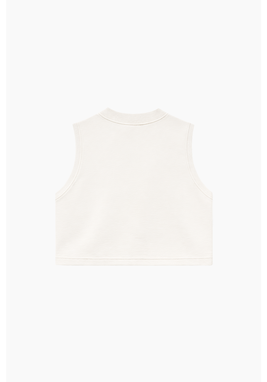 Tank top boxy color ivory 260 GSM
