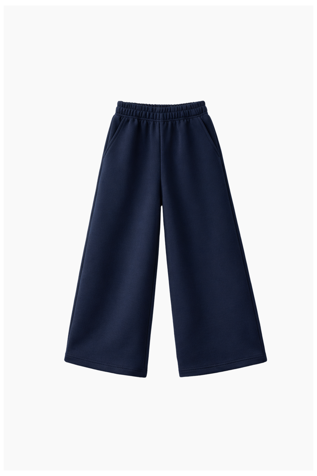 Pants wide-leg color azul marino 450 GSM
