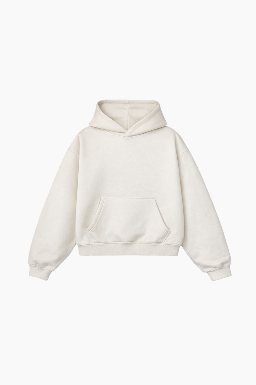 Sudadera semi-oversize color ivory 450 GSM