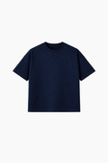 Playera semi-oversize color azul marino 260 GSM