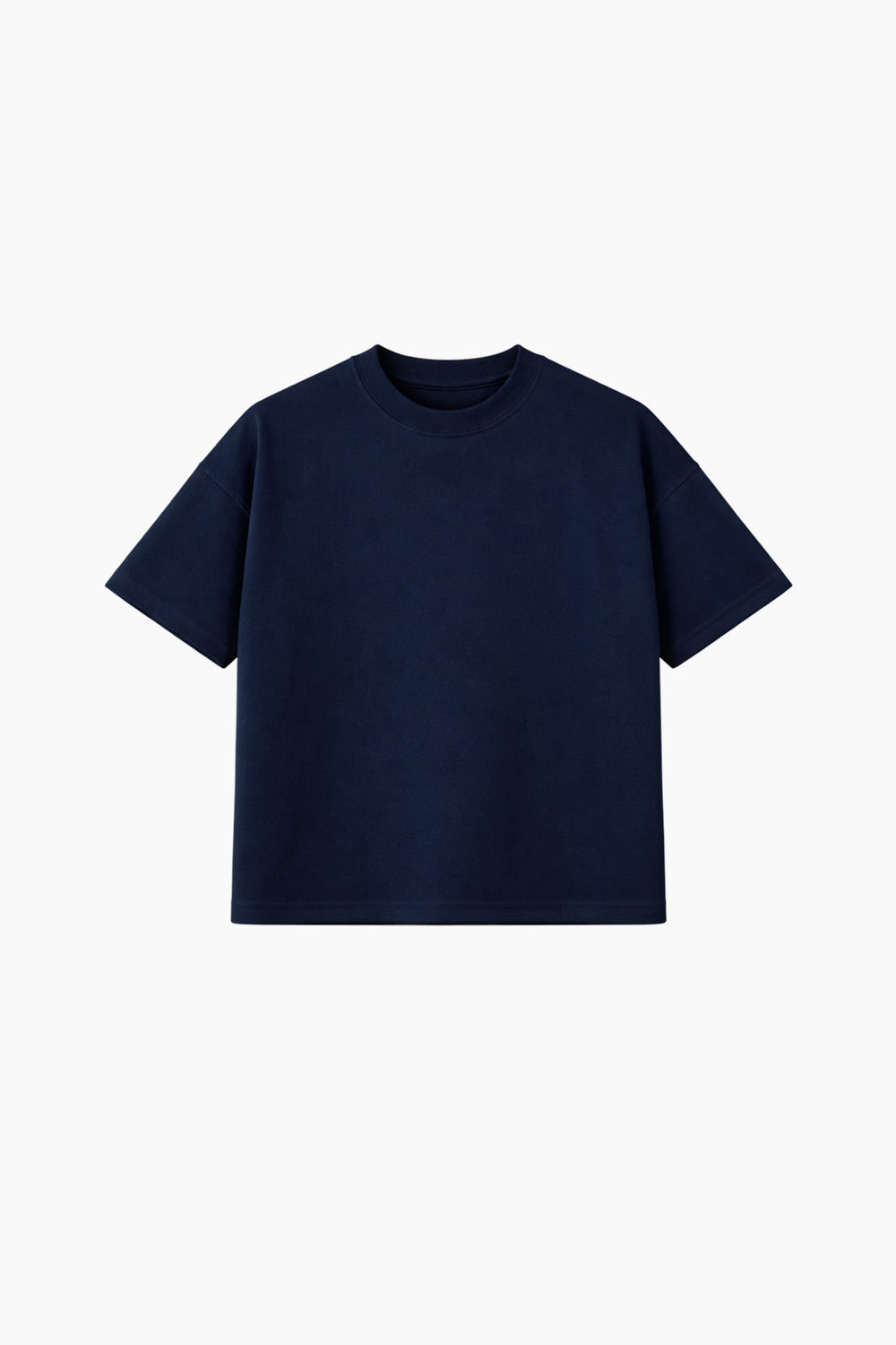Playera semi-oversize color azul marino 260 GSM