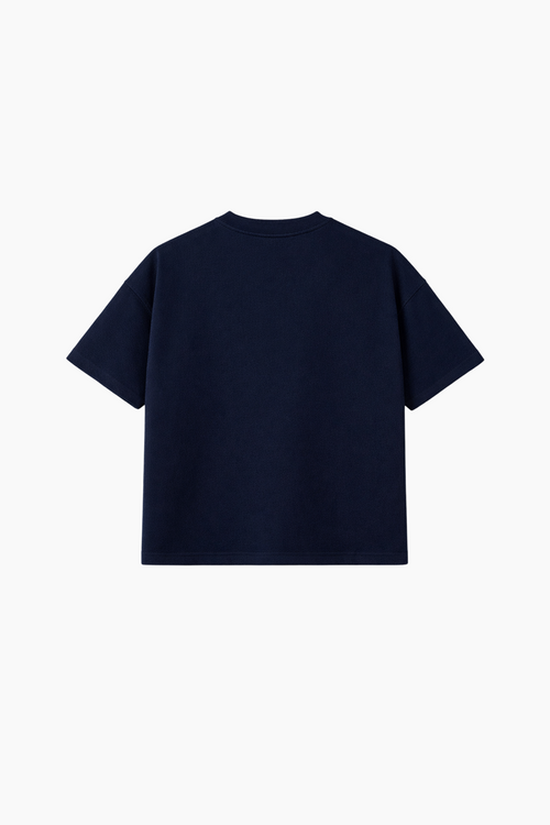 Playera semi-oversize color azul marino 260 GSM